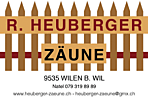 R. Heuberger Zäune - Postfach 32 - 9535 Wilen bei Wil - Tel. +41 (0)79 319 89 8 - info@heuberger-zaeune.ch