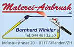 Malerei-Airbrush Winkler - Industriestr. 20 - 8117 Fällanden - Tel. 044 461 22 50 - b.winkler@bluewin.ch