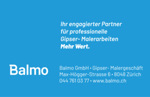 Balmo GmbH Gipser- Malergeschäft - Max-Högger-Strasse 6 - 8048 Züeich - Tel. 044 760 03 77 - kontakt@balmo.ch