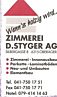 D. Styger AG - Silbergasse 8 - 6315 Oberägeri - Tel. 041 750 17 51 - info@styger-zimmerei.ch